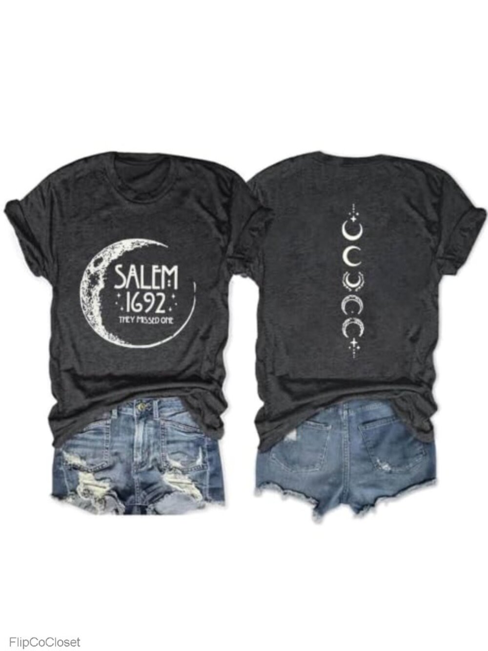 Halloween Witch T-Shirt Salem 1692 Spooky Tee Short Sleeve Crew Neck